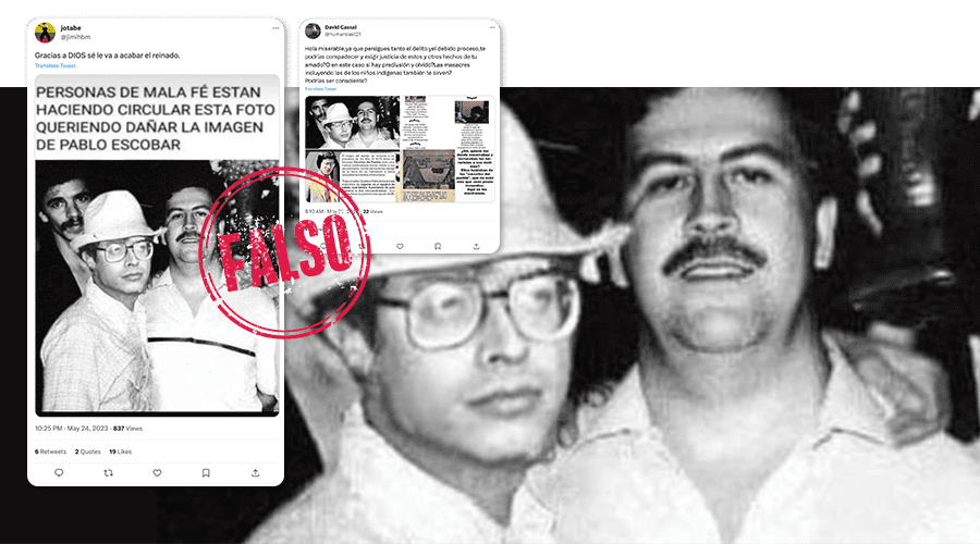 Foto de Petro con Pablo Escobar es un montaje, ya había circulado uno similar pero con Uribe